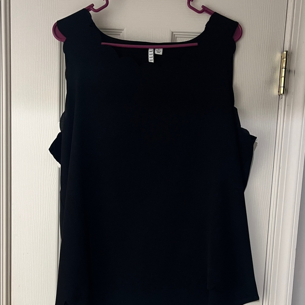 Elle Classic Black Sleeveless Blouse